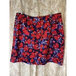 Women's Signature Collection Skirt - Size 20 - Red & Purple Floral - Textured